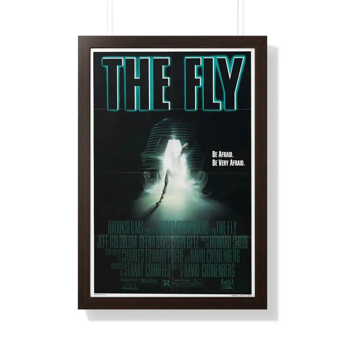 THE FLY 1986 - Framed Movie Poster 20" x 30" Walnut - The Sticker Space