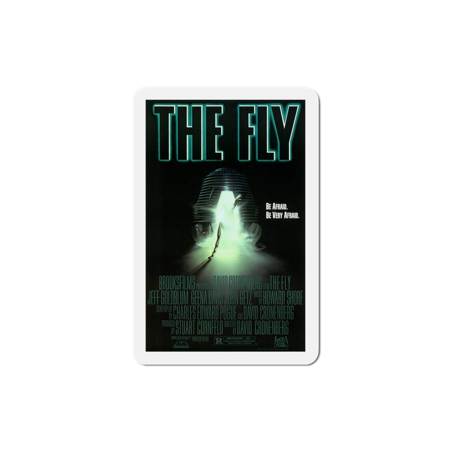 The Fly 1986 Movie Poster Die-Cut Magnet-3" x 3"-The Sticker Space