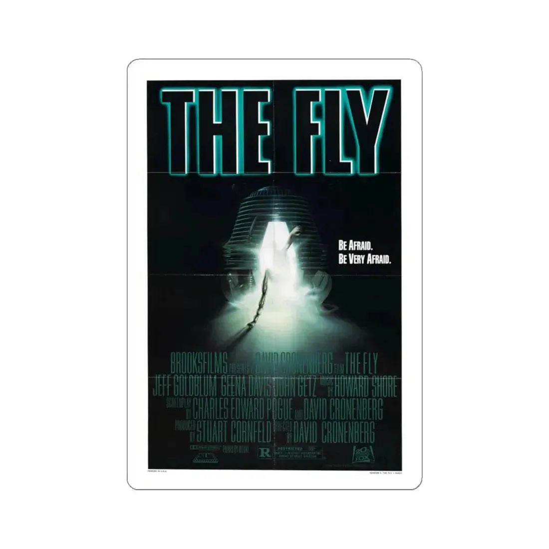 THE FLY 1986 Movie Poster - STICKER Vinyl Kiss-Cut Decal 4 Inch White - The Sticker Space