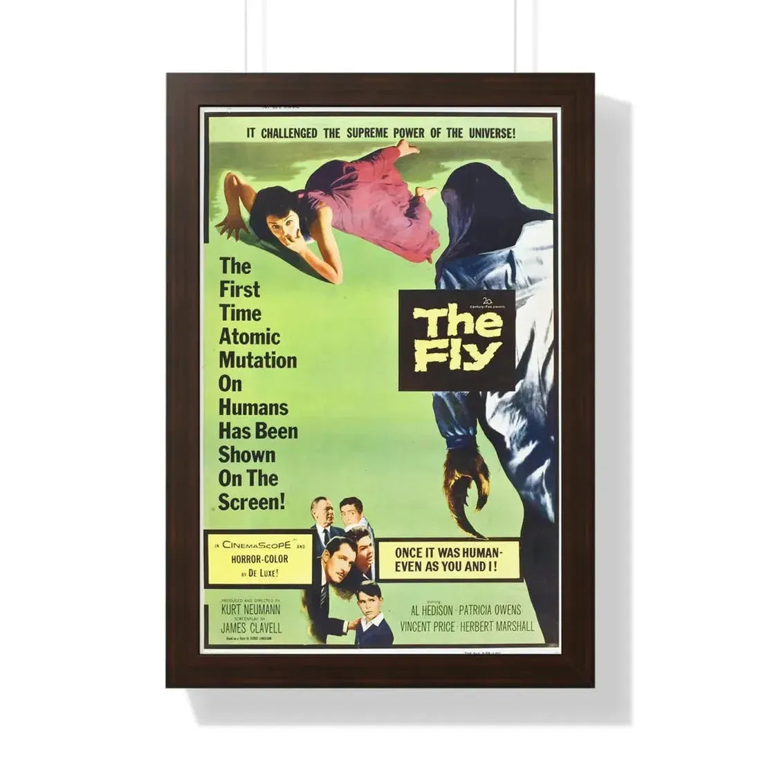 THE FLY (2) 1958 - Framed Movie Poster 16″ x 24″ Walnut - The Sticker Space