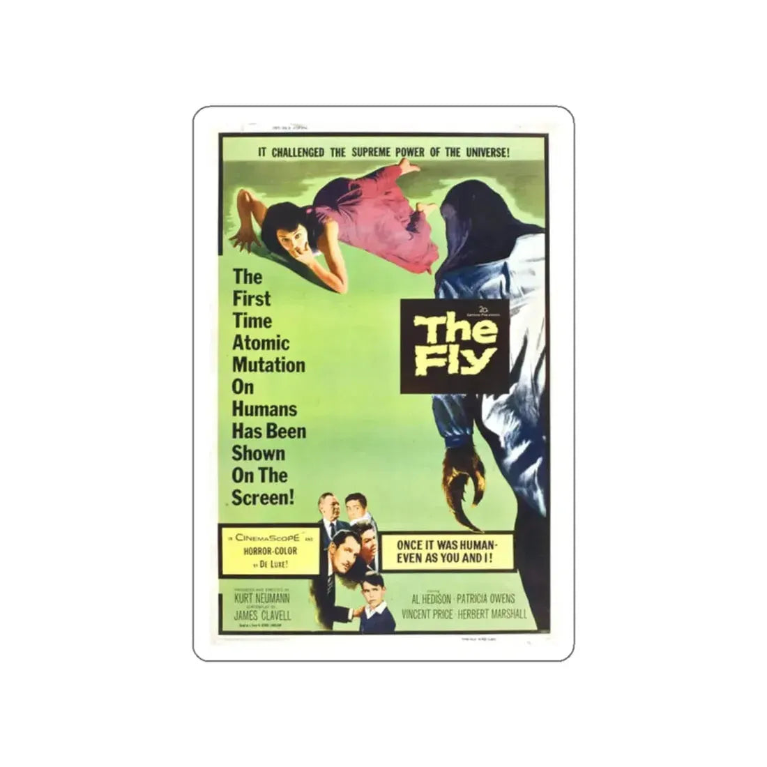 THE FLY (2) 1958 Movie Poster STICKER Vinyl Die-Cut Decal 2 Inch - The Sticker Space