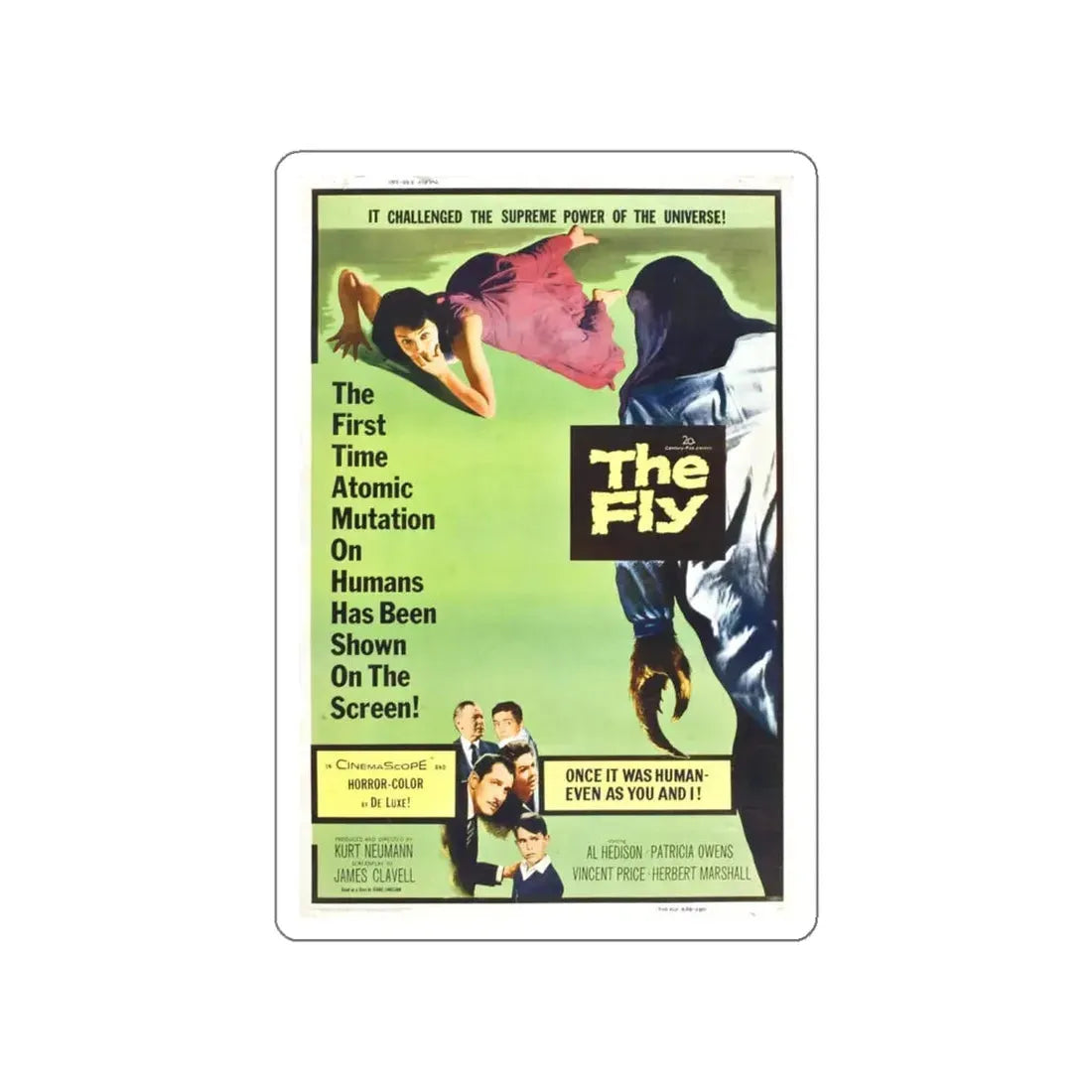 THE FLY (2) 1958 Movie Poster STICKER Vinyl Die-Cut Decal 6 Inch - The Sticker Space