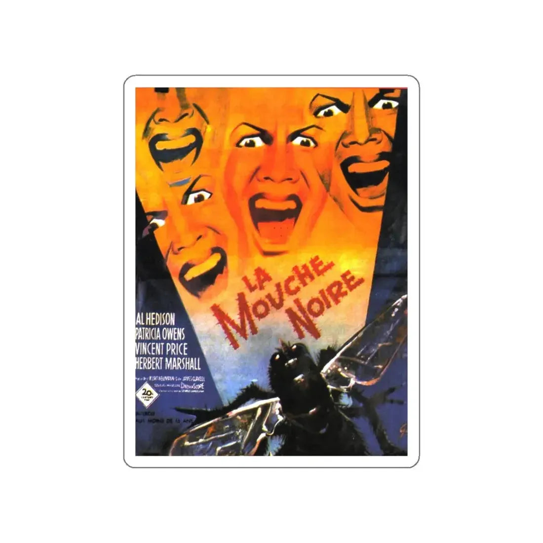 THE FLY (FRENCH) 1958 Movie Poster STICKER Vinyl Die-Cut Decal 4 Inch - The Sticker Space