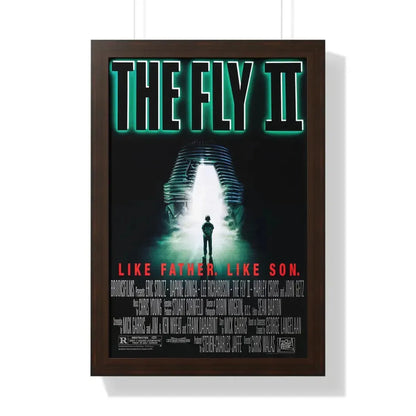 THE FLY II 1989 - Framed Movie Poster 16″ x 24″ Walnut - The Sticker Space