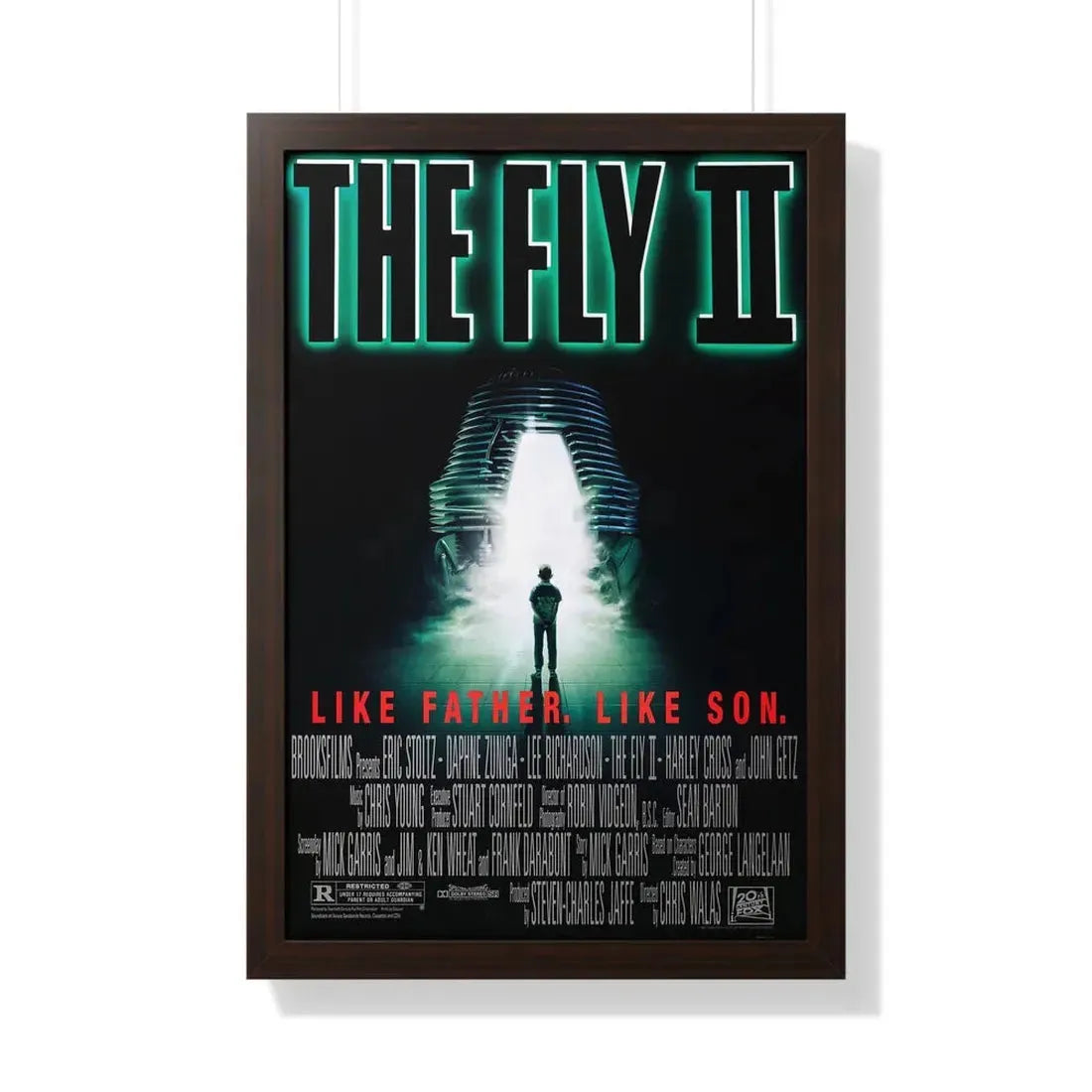 THE FLY II 1989 - Framed Movie Poster 20" x 30" Walnut - The Sticker Space