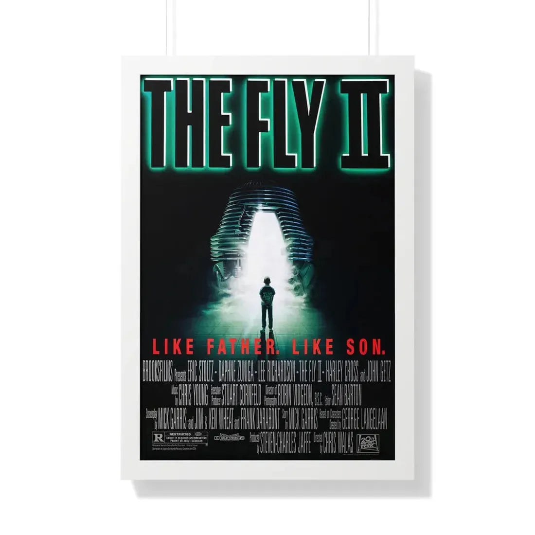 THE FLY II 1989 - Framed Movie Poster 20" x 30" White - The Sticker Space