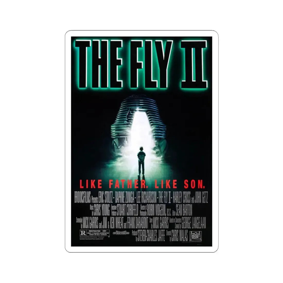 The Fly II 1989 Movie Poster - STICKER Vinyl Kiss-Cut Decal 3 Inch White - The Sticker Space