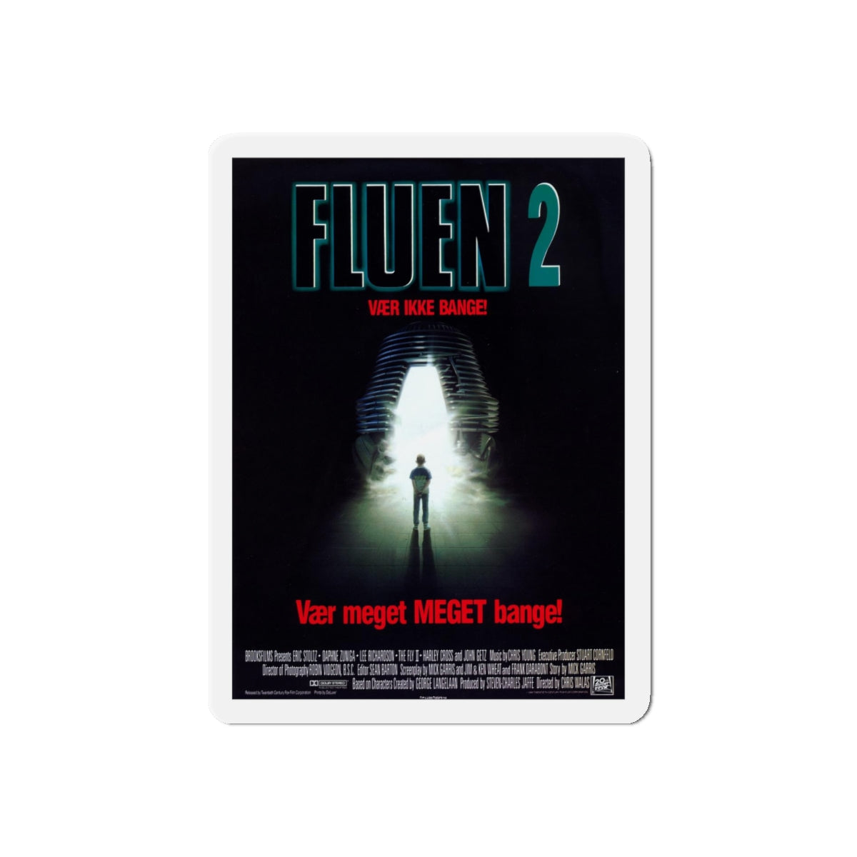 THE FLY II (DANISH) 1989 Movie Poster - Refrigerator Magnet-4" x 4"-The Sticker Space