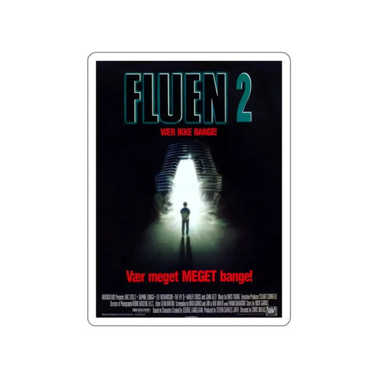 THE FLY II (DANISH) 1989 Movie Poster STICKER Vinyl Die-Cut Decal 2 Inch - The Sticker Space