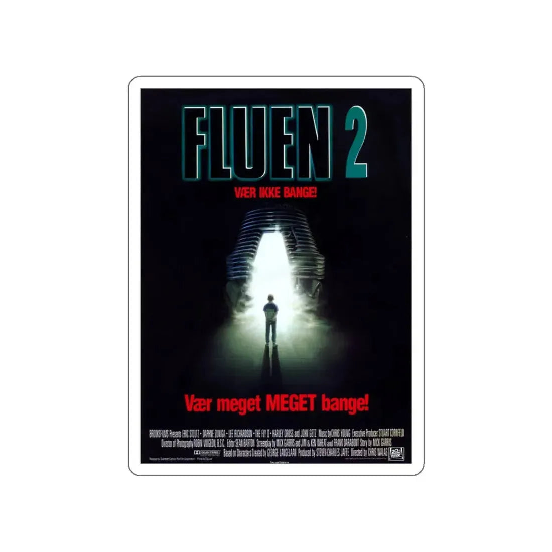 THE FLY II (DANISH) 1989 Movie Poster STICKER Vinyl Die-Cut Decal 6 Inch - The Sticker Space