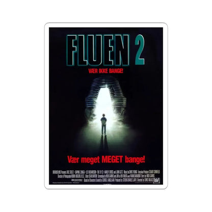 THE FLY II (DANISH) 1989 Movie Poster - STICKER Vinyl Kiss-Cut Decal 6 Inch White - The Sticker Space