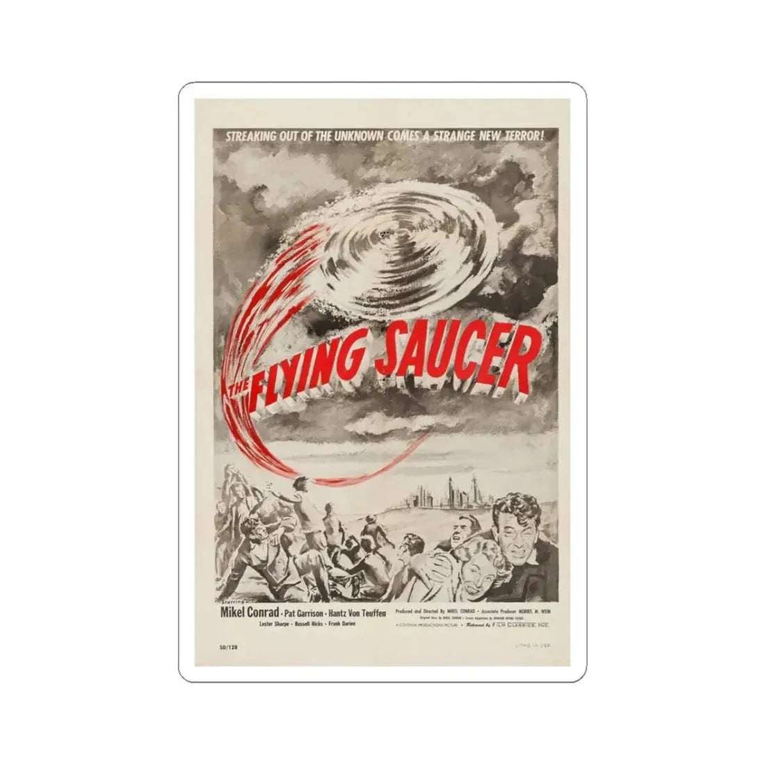 The Flying Saucer 1950 Movie Poster - STICKER Vinyl Kiss-Cut Decal 3 Inch White - The Sticker Space