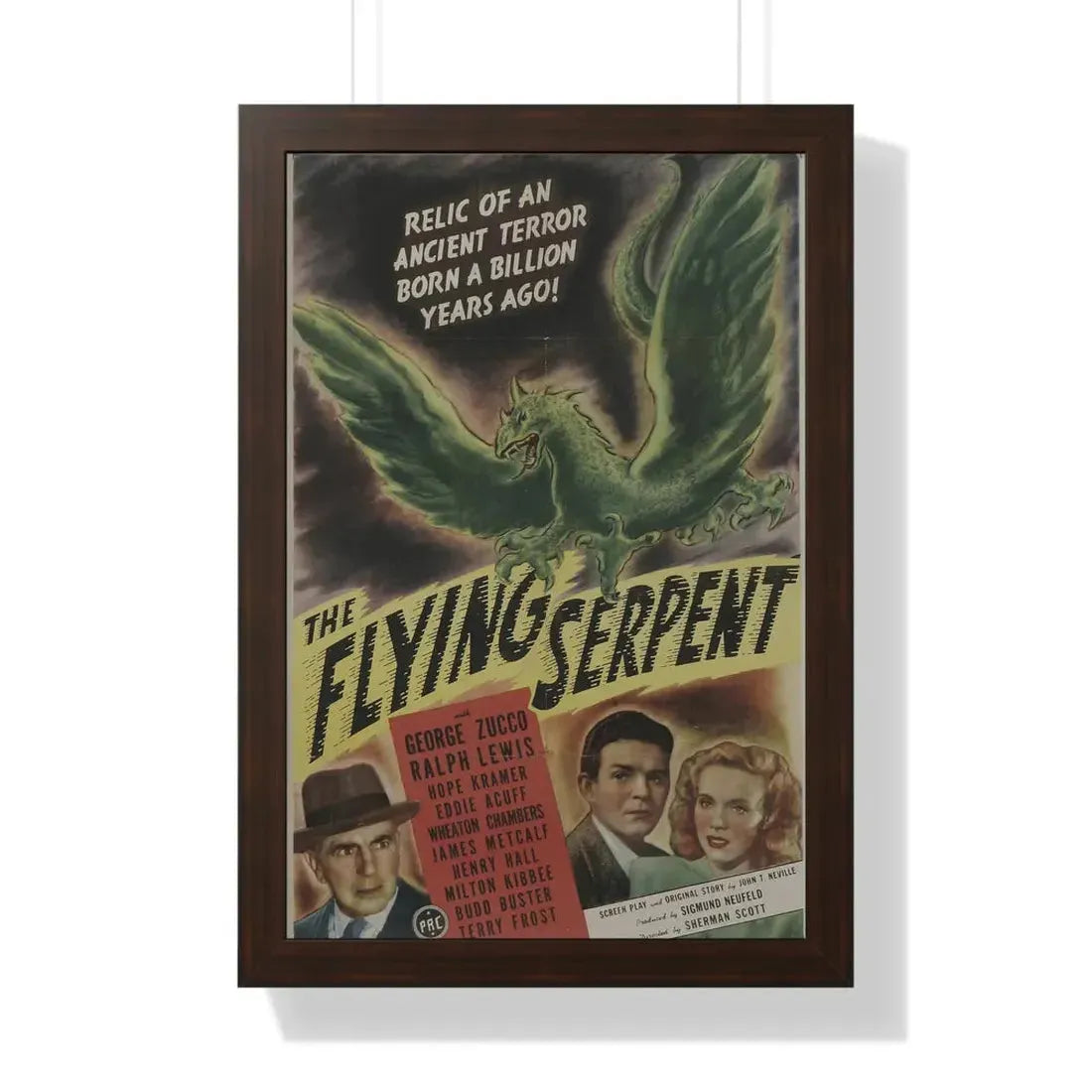 THE FLYING SERPENT 1946 - Framed Movie Poster 16″ x 24″ Walnut - The Sticker Space