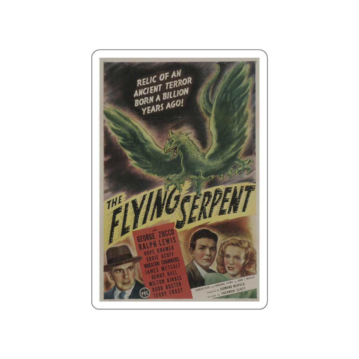 THE FLYING SERPENT 1946 Movie Poster STICKER Vinyl Die-Cut Decal-White-The Sticker Space