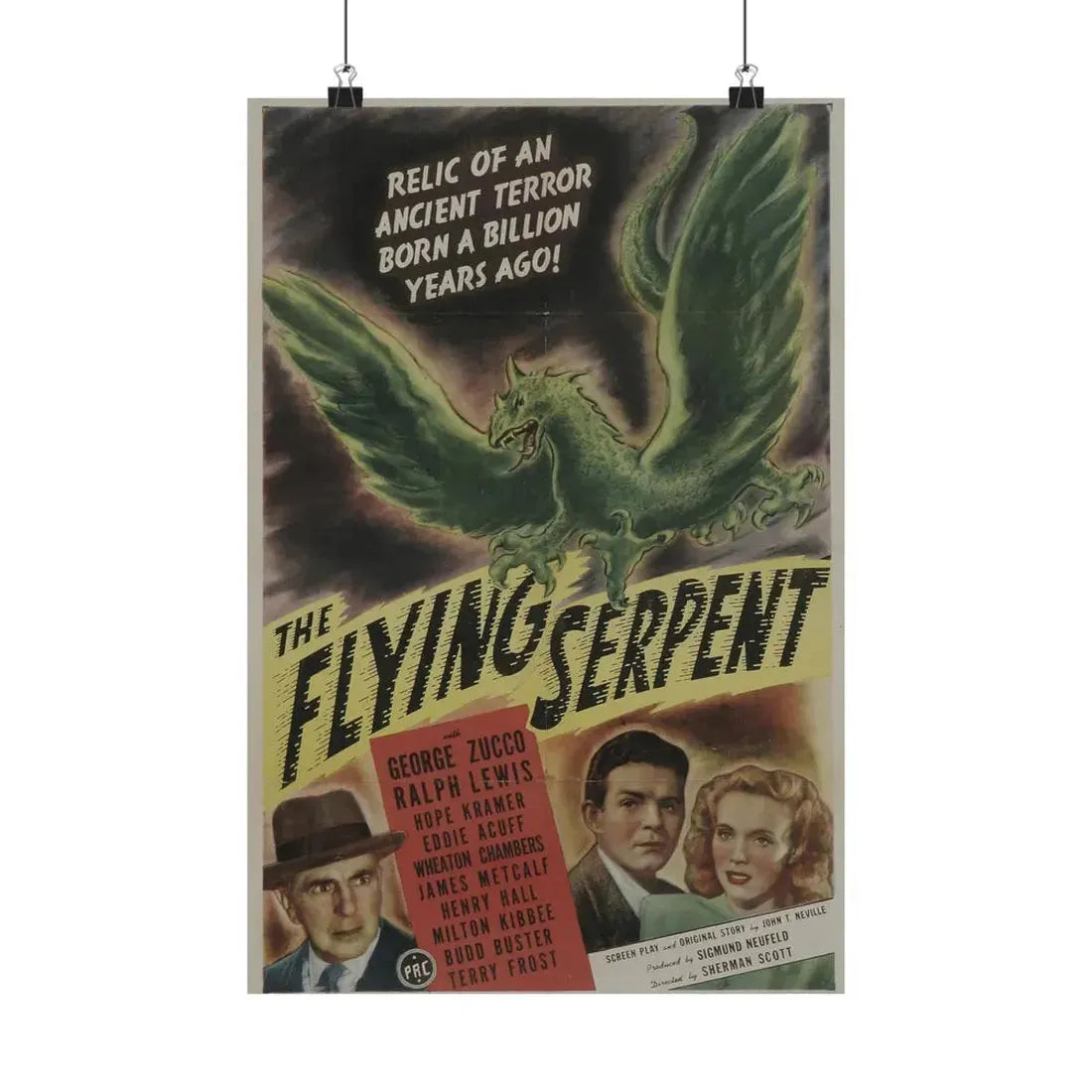 THE FLYING SERPENT 1946 - Paper Movie Poster 12″ x 18″ Matte - The Sticker Space