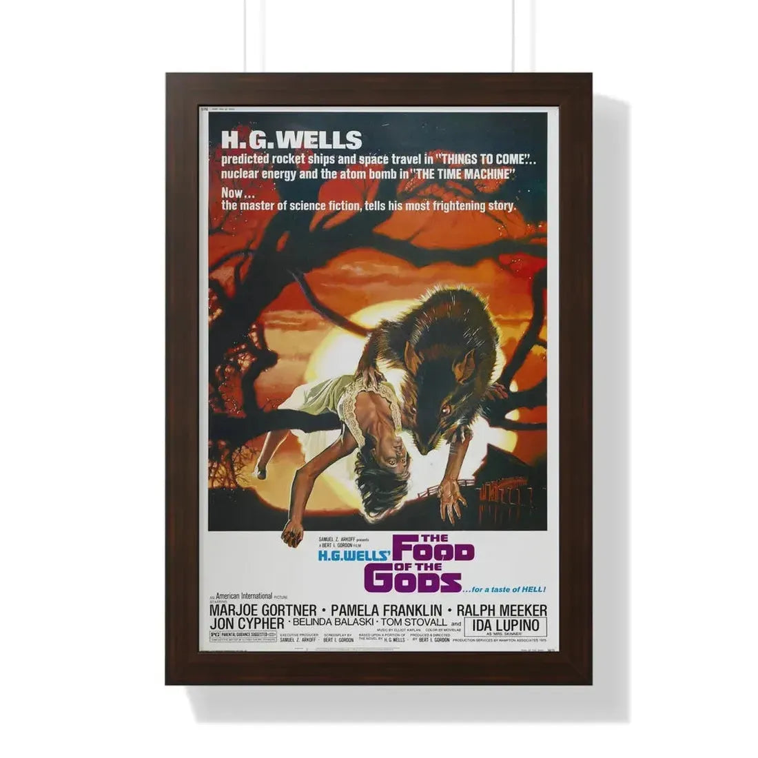 THE FOOD OF THE GODS 1976 - Framed Movie Poster 16″ x 24″ Walnut - The Sticker Space