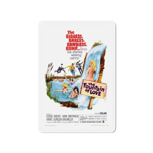 THE FOUNTAIN OF LOVE 1966 Movie Poster - Refrigerator Magnet 2 Inch Die-Cut - The Sticker Space
