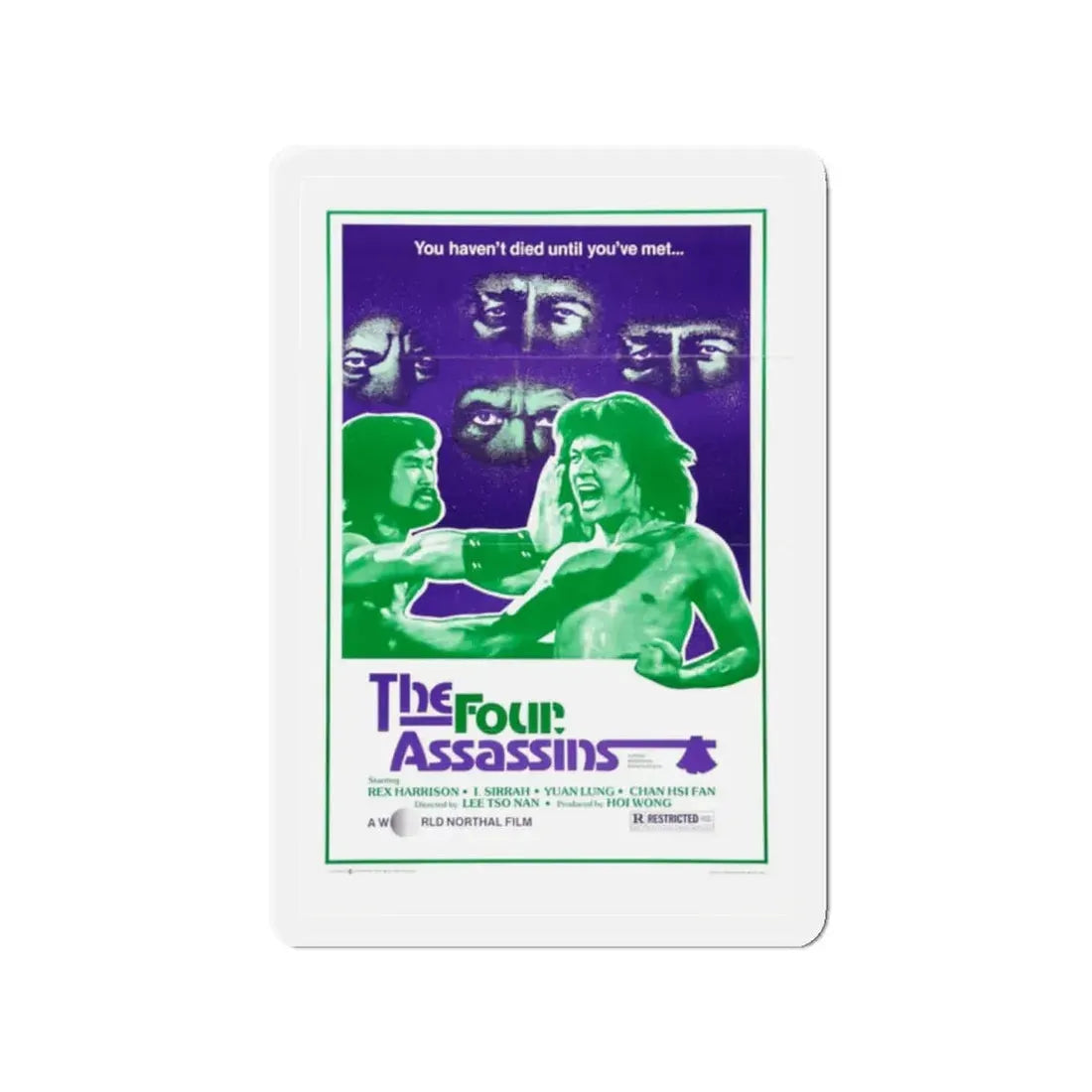THE FOUR ASSASSINS 1975 Movie Poster - Refrigerator Magnet 2 Inch Die-Cut - The Sticker Space