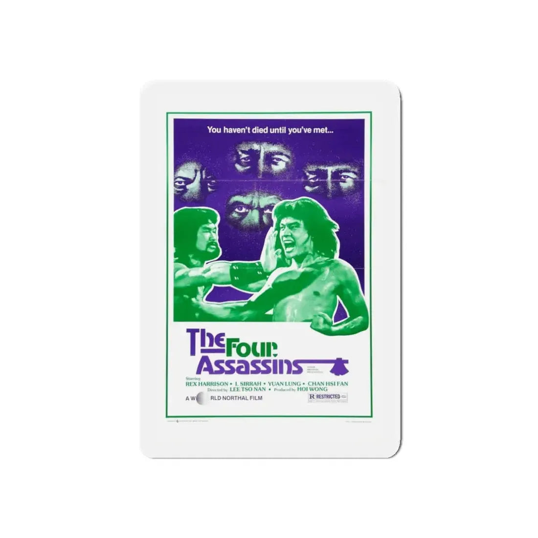 THE FOUR ASSASSINS 1975 Movie Poster - Refrigerator Magnet 3 Inch Die-Cut - The Sticker Space