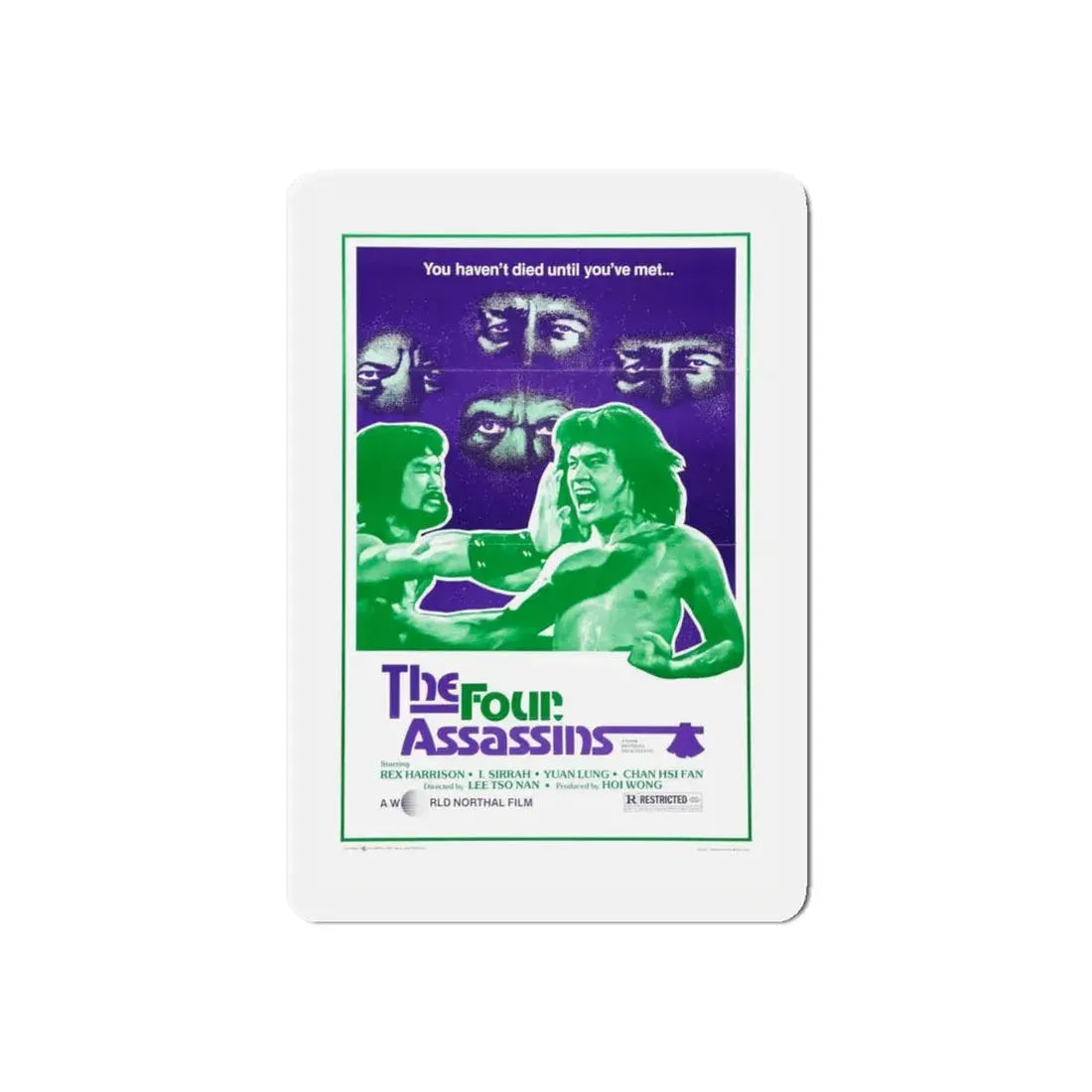 THE FOUR ASSASSINS 1975 Movie Poster - Refrigerator Magnet 4 Inch Die-Cut - The Sticker Space