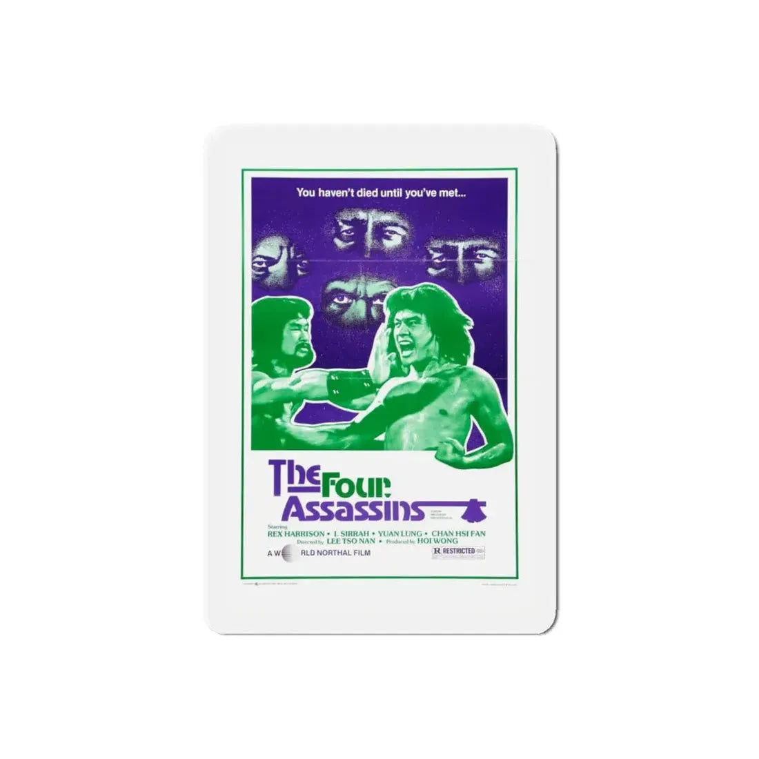 THE FOUR ASSASSINS 1975 Movie Poster - Refrigerator Magnet 6 Inch Die-Cut - The Sticker Space