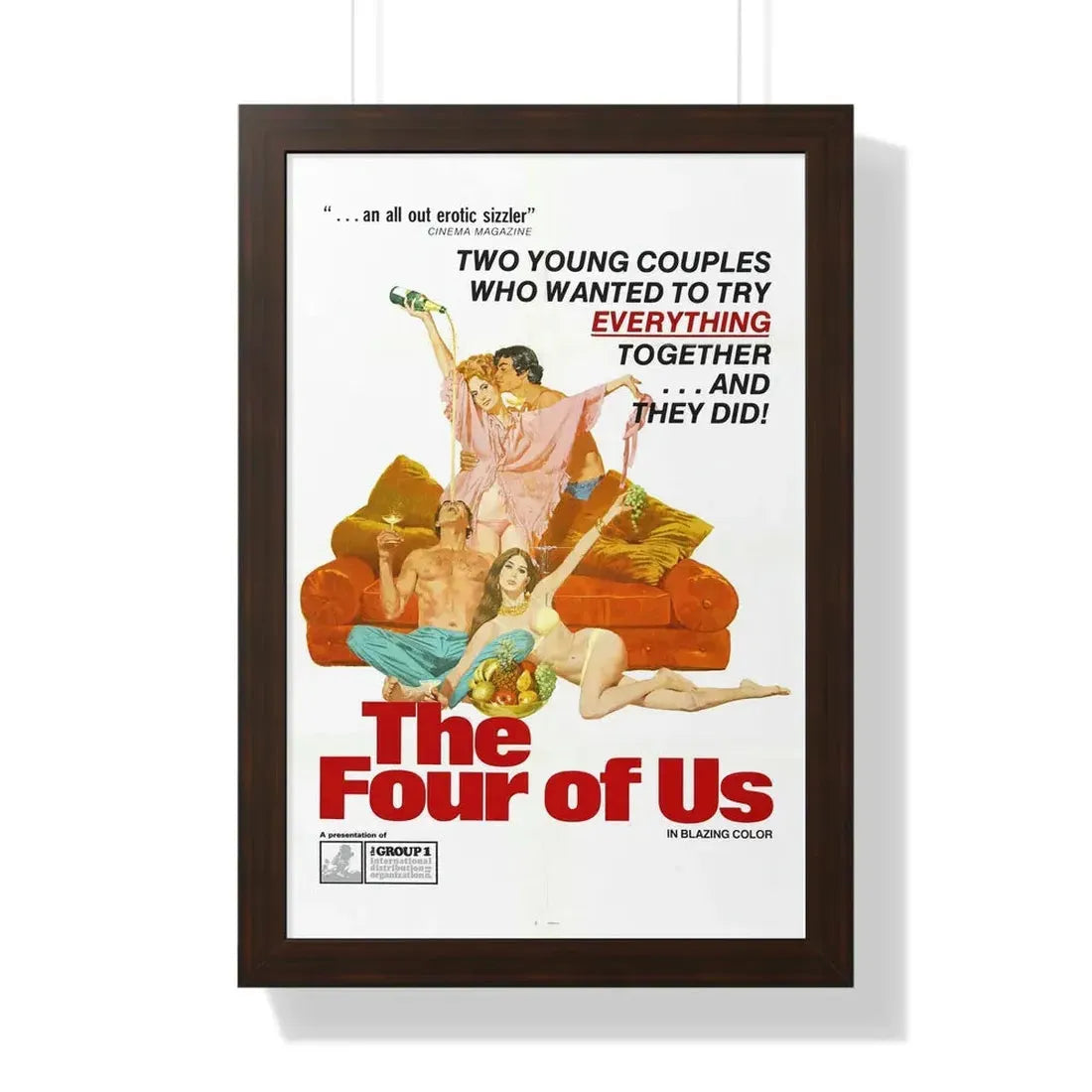 THE FOUR OF US 1972 - Framed Movie Poster 16″ x 24″ Walnut - The Sticker Space
