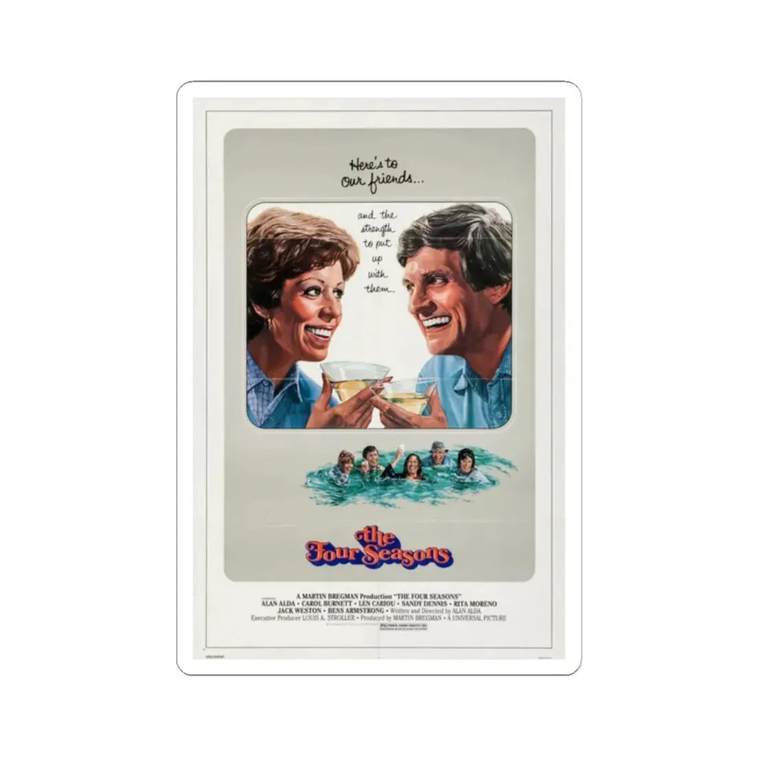 The Four Seasons 1981 Movie Poster - STICKER Vinyl Kiss-Cut Decal 2 Inch White - The Sticker Space