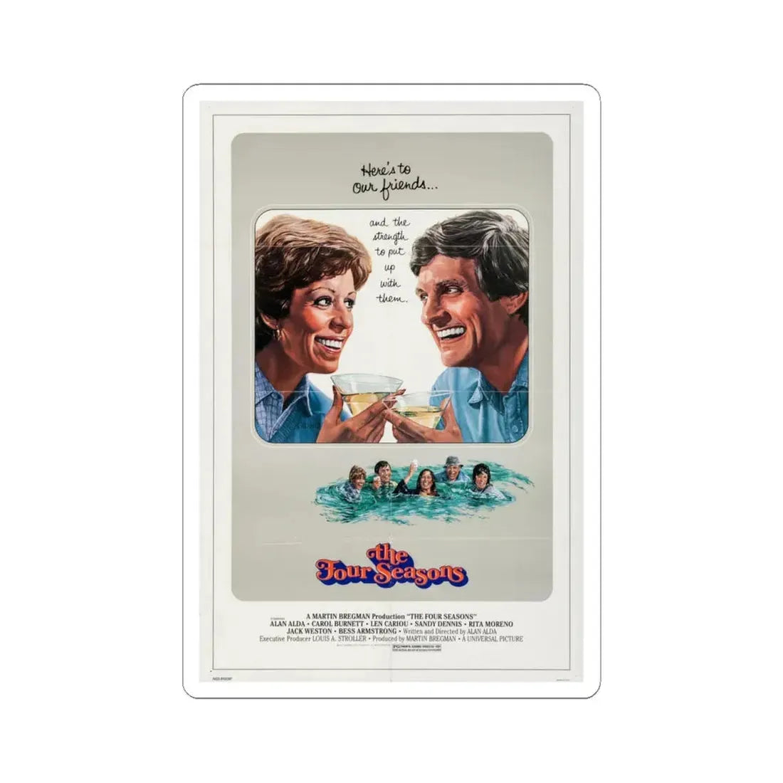 The Four Seasons 1981 Movie Poster - STICKER Vinyl Kiss-Cut Decal 4 Inch White - The Sticker Space