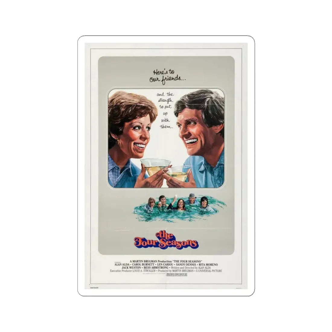 The Four Seasons 1981 Movie Poster - STICKER Vinyl Kiss-Cut Decal 6 Inch White - The Sticker Space