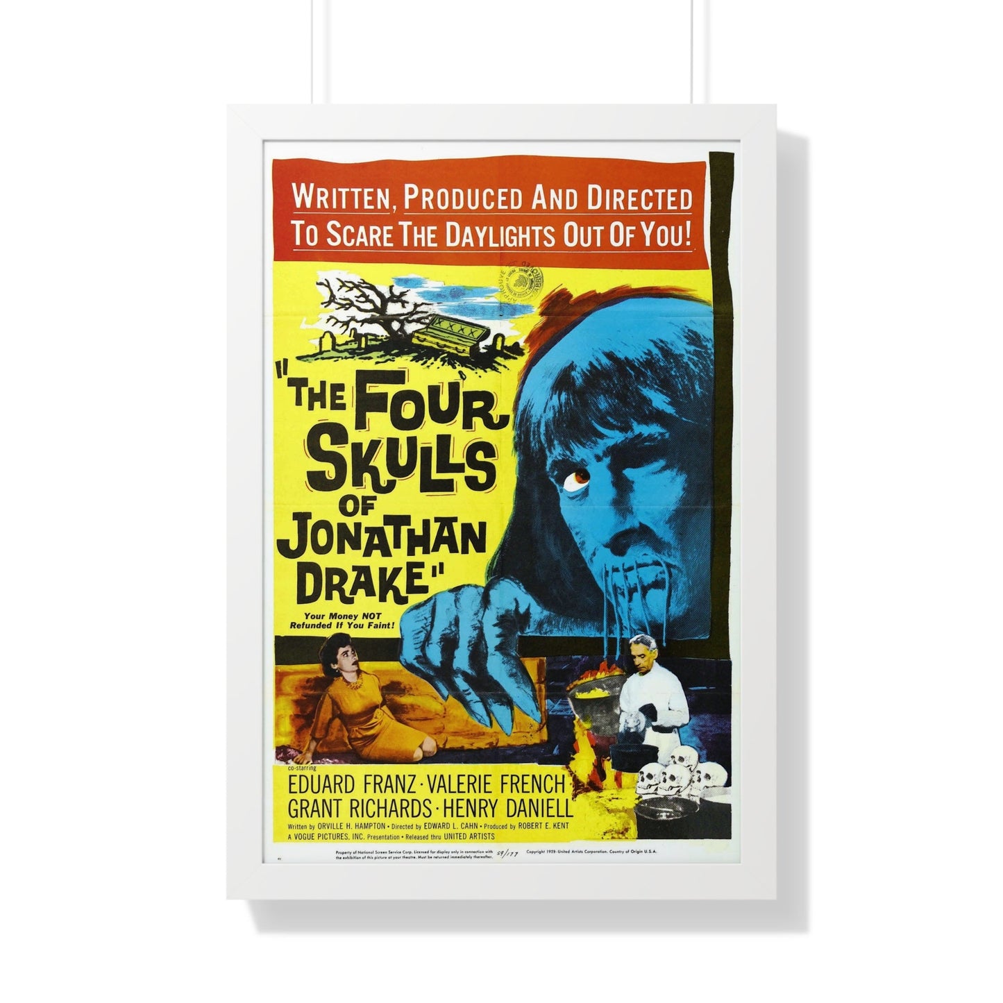 THE FOUR SKULLS OF JONATHAN DRAKE 1959 - Framed Movie Poster-20" x 30"-The Sticker Space