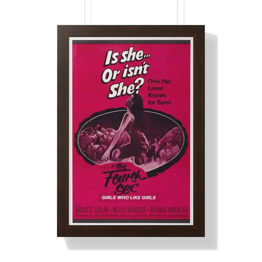 THE FOURTH SEX 1963 - Framed Movie Poster 16″ x 24″ Walnut - The Sticker Space
