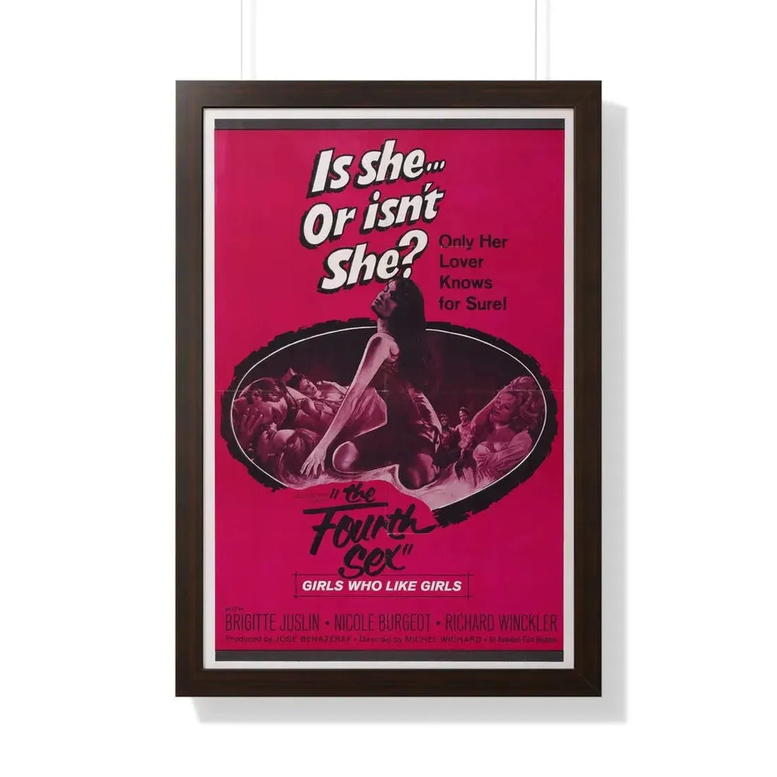THE FOURTH SEX 1963 - Framed Movie Poster 20" x 30" Walnut - The Sticker Space