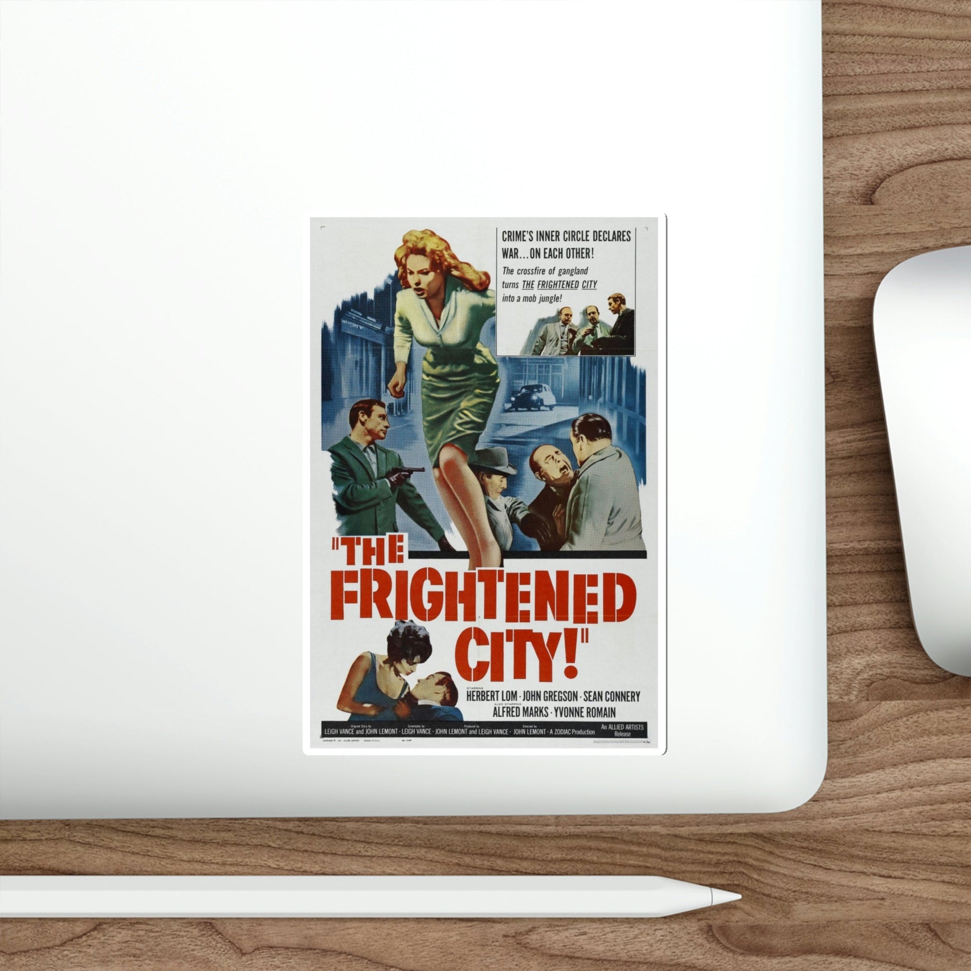 The Frightened City 1961 Movie Poster STICKER Vinyl Die-Cut Decal-The Sticker Space