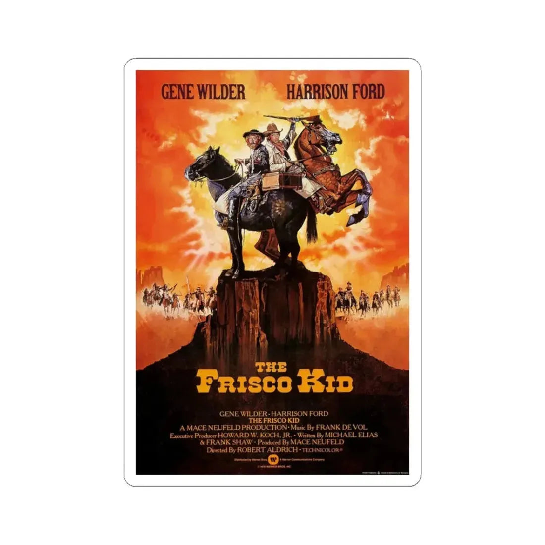The Frisco Kid 1979 Movie Poster - STICKER Vinyl Kiss-Cut Decal 3 Inch White - The Sticker Space
