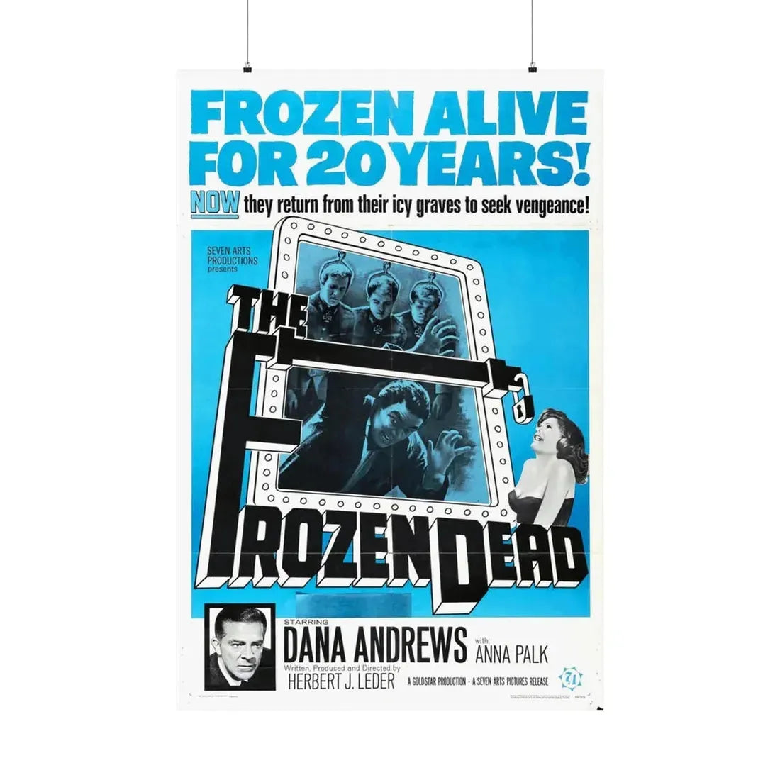 THE FROZEN DEAD 1966 - Paper Movie Poster 36" x 54" Matte - The Sticker Space