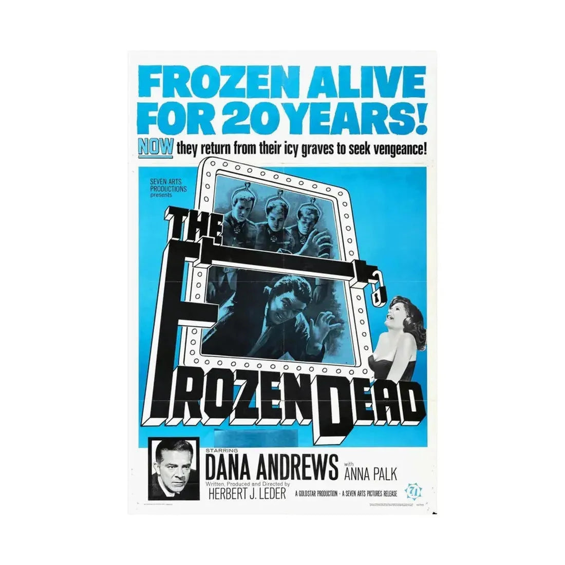 THE FROZEN DEAD 1966 - Paper Movie Poster - The Sticker Space