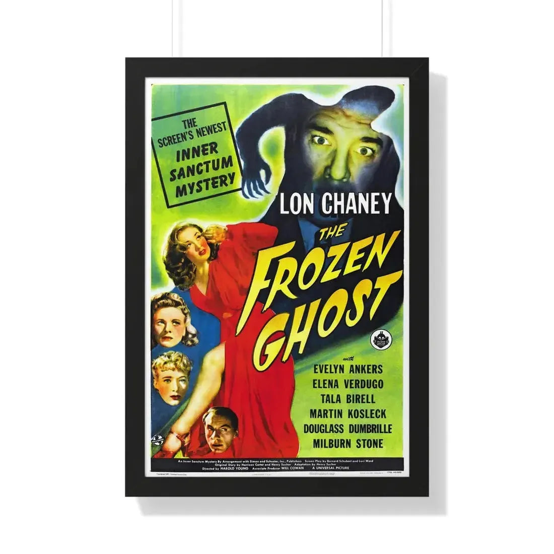 THE FROZEN GHOST 1945 - Framed Movie Poster 20" x 30" Black - The Sticker Space