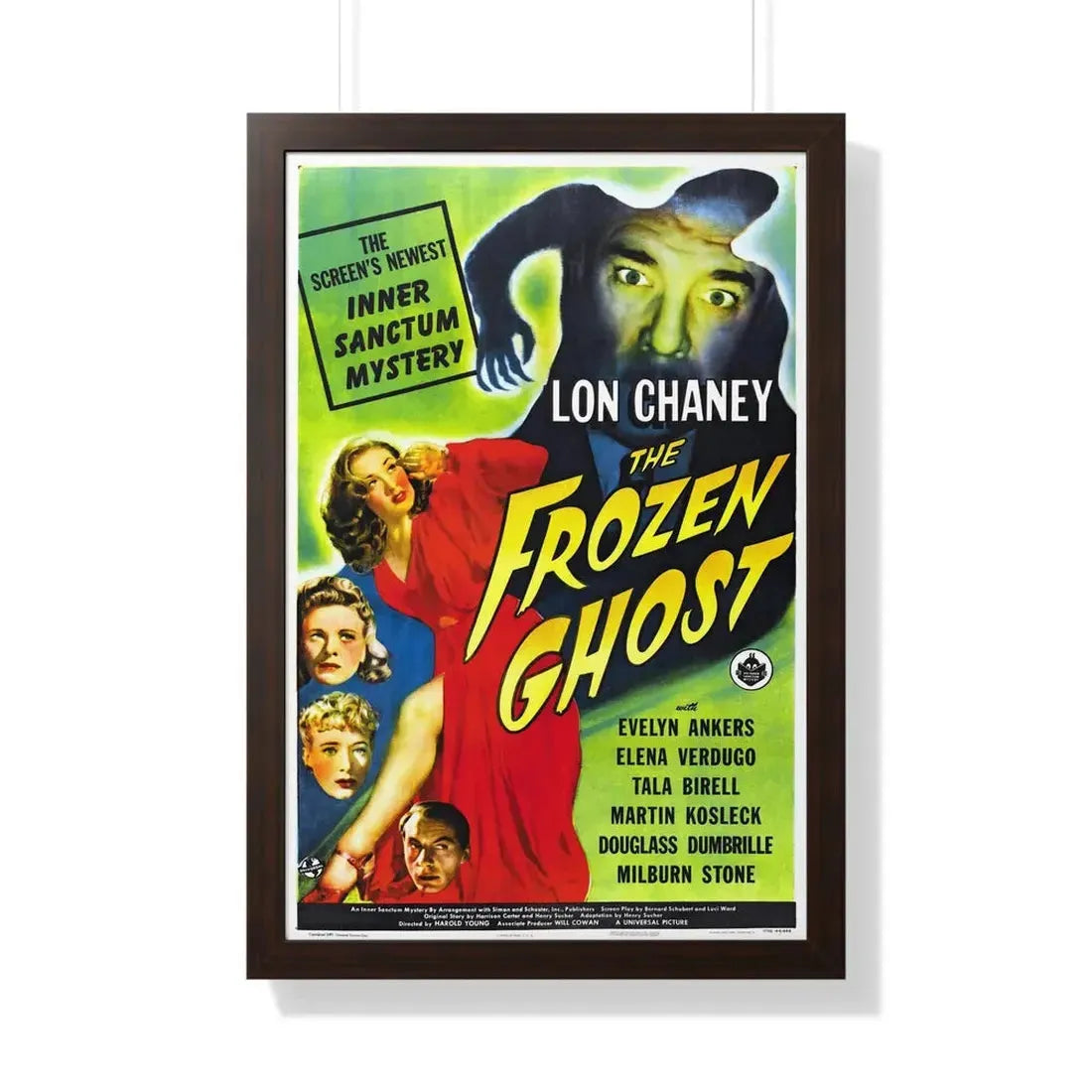THE FROZEN GHOST 1945 - Framed Movie Poster 20" x 30" Walnut - The Sticker Space