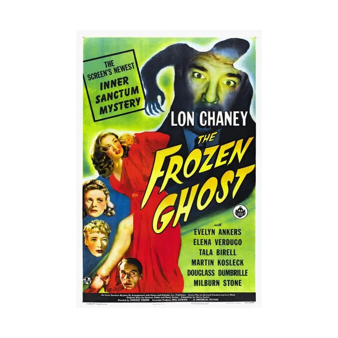THE FROZEN GHOST 1945 - Paper Movie Poster - The Sticker Space