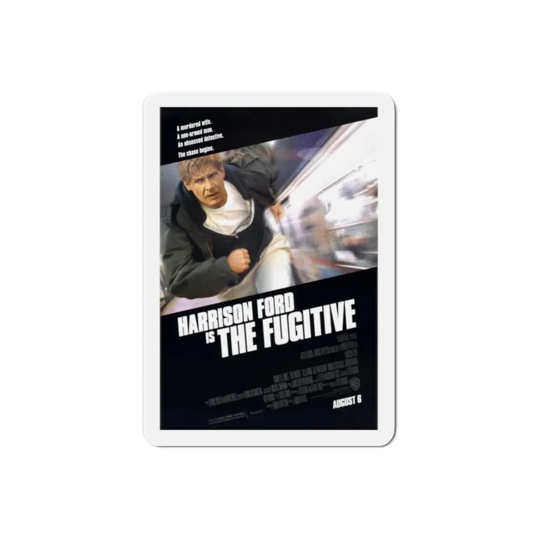 The Fugitive 1993 Movie Poster Refrigerator Magnet 2 Inch - The Sticker Space