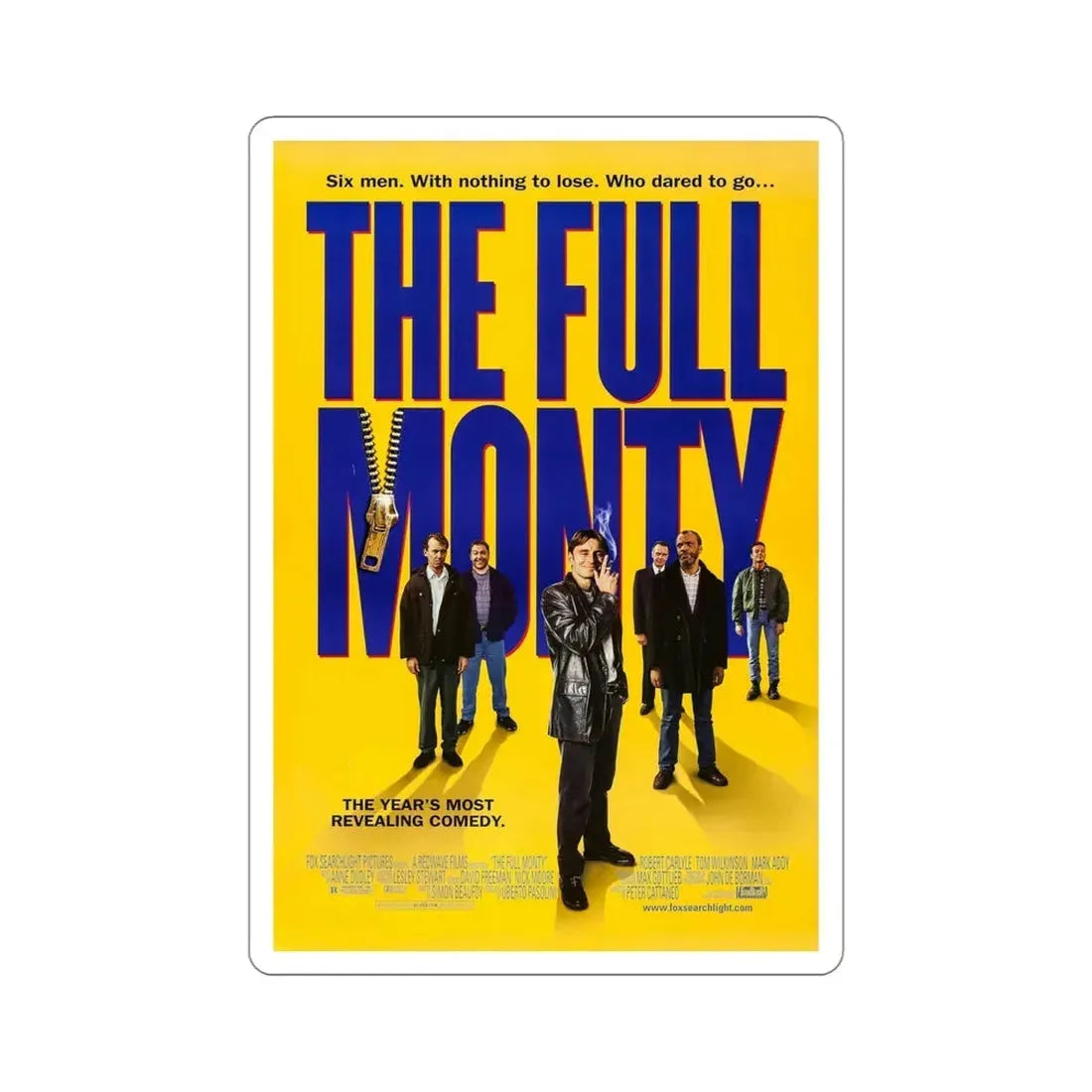 The Full Monty 1997 Movie Poster STICKER Vinyl Die-Cut Decal 5 Inch - The Sticker Space