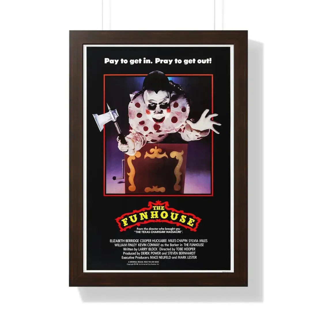 THE FUNHOUSE 1981 - Framed Movie Poster 16″ x 24″ Walnut - The Sticker Space
