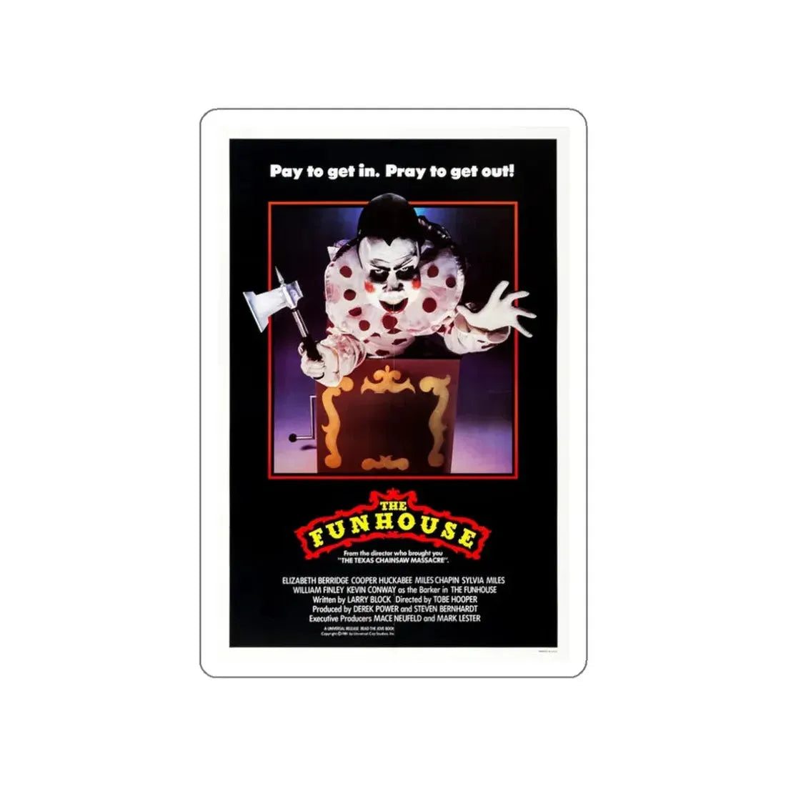 THE FUNHOUSE 1981 Movie Poster STICKER Vinyl Die-Cut Decal 3 Inch - The Sticker Space