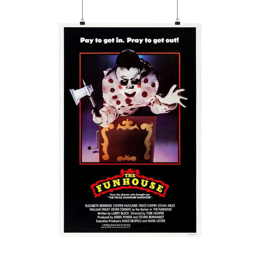 THE FUNHOUSE 1981 - Paper Movie Poster 20″ x 30″ Matte - The Sticker Space