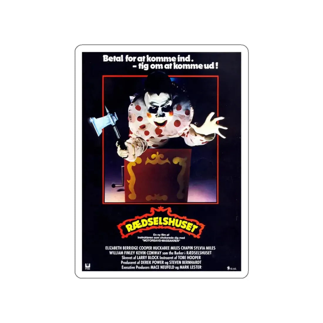THE FUNHOUSE (DANISH) 1981 Movie Poster STICKER Vinyl Die-Cut Decal 6 Inch - The Sticker Space