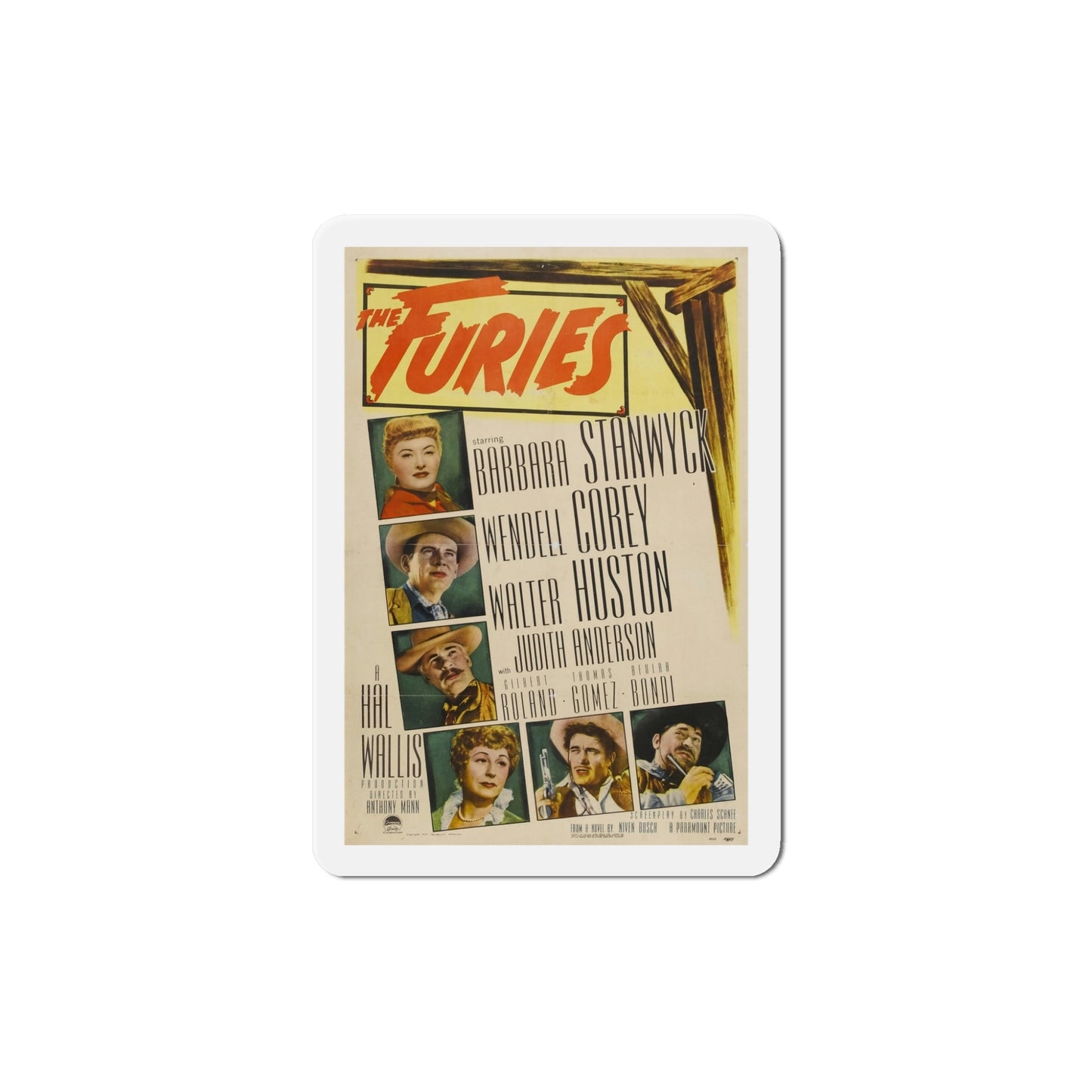 The Furies 1950 Movie Poster Die-Cut Magnet-5 Inch-The Sticker Space