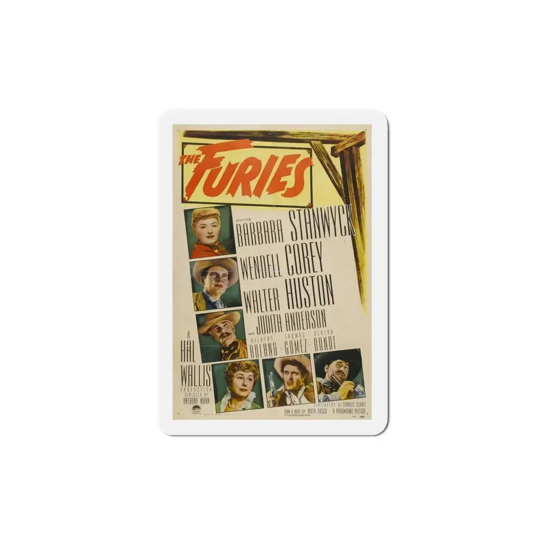 The Furies 1950 Movie Poster Refrigerator Magnet 6 Inch - The Sticker Space