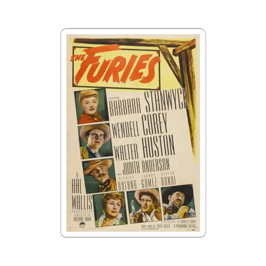 The Furies 1950 Movie Poster - STICKER Vinyl Kiss-Cut Decal 2 Inch White - The Sticker Space