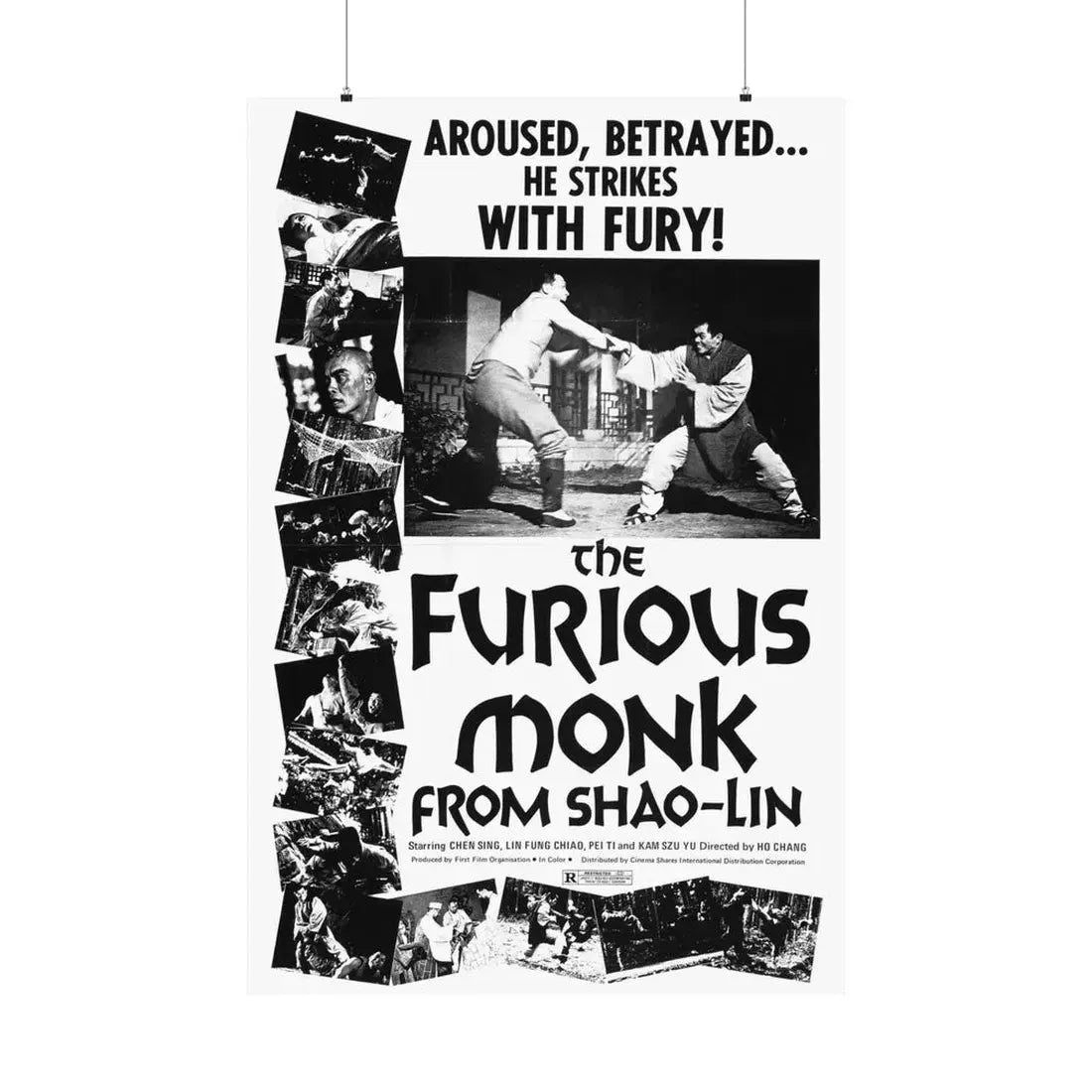 THE FURIOUS MONK FROM SHAO-LIN 1974 - Paper Movie Poster 36" x 54" Matte - The Sticker Space