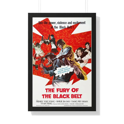 THE FURY OF THE BLACK BELT 1973 - Framed Movie Poster 20" x 30" Black - The Sticker Space